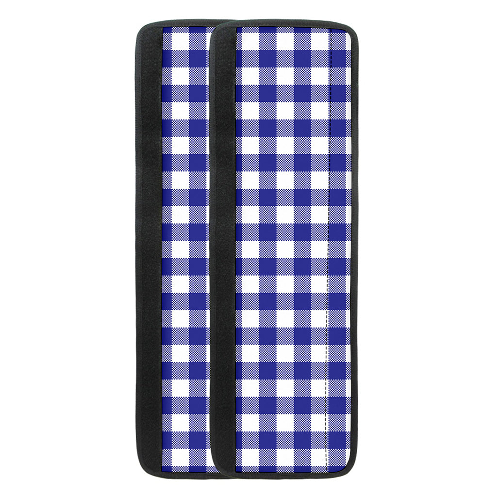 Indigo Blue And White Gingham Print Refrigerator Handle Covers