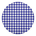 Indigo Blue And White Gingham Print Round Blanket