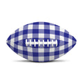 Indigo Blue And White Gingham Print Rugby Ball