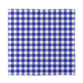 Indigo Blue And White Gingham Print Silk Bandana