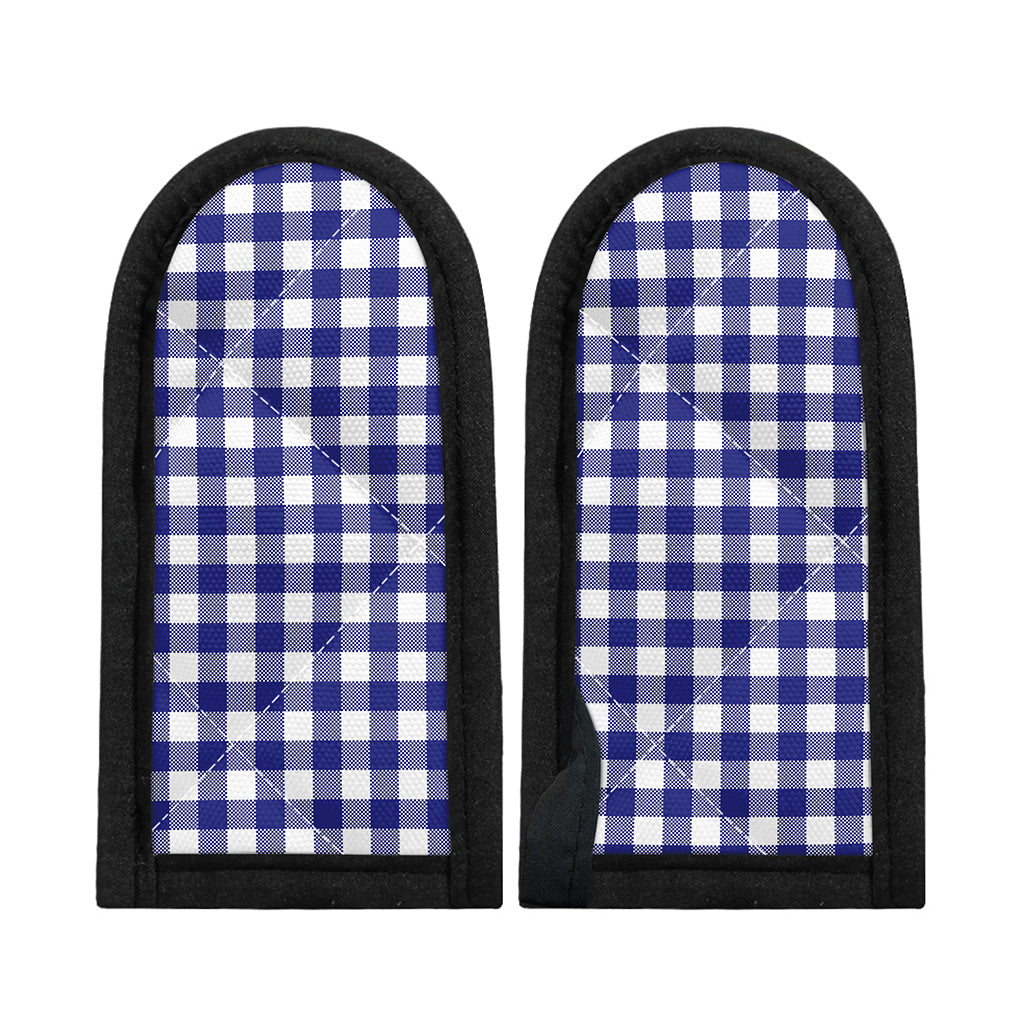 Indigo Blue And White Gingham Print Skillet Handle Cover