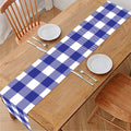Indigo Blue And White Gingham Print Table Runner