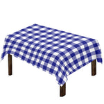 Indigo Blue And White Gingham Print Tablecloth