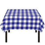 Indigo Blue And White Gingham Print Tablecloth