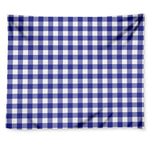 Indigo Blue And White Gingham Print Tapestry