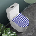Indigo Blue And White Gingham Print Toilet Lid Cover