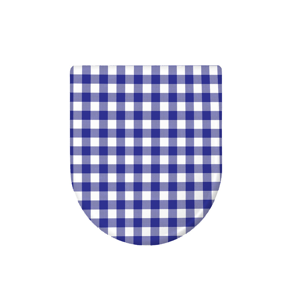 Indigo Blue And White Gingham Print Toilet Lid Cover