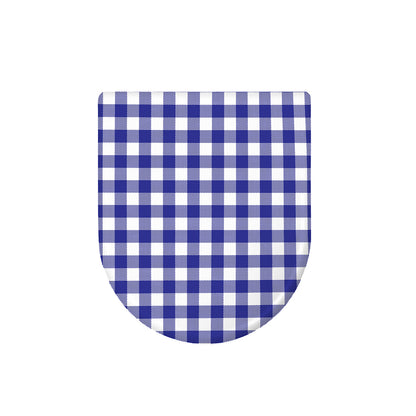 Indigo Blue And White Gingham Print Toilet Lid Cover