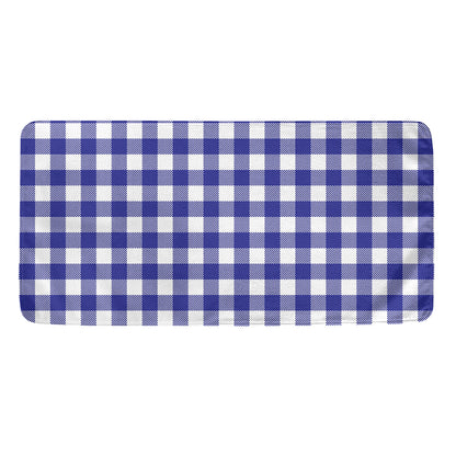 Indigo Blue And White Gingham Print Towel