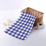 Indigo Blue And White Gingham Print Towel