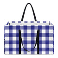 Indigo Blue And White Gingham Print Utility Tote Bag