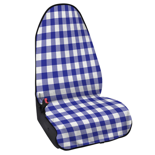 Indigo Blue And White Gingham Print Waterproof Car Seat Cover