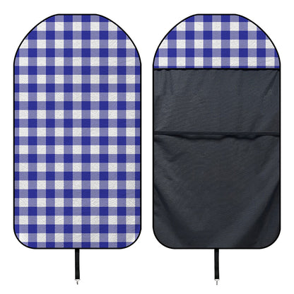 Indigo Blue And White Gingham Print Waterproof Car Seat Cover
