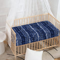 Indigo Dye Shibori Print Baby Crib Sheet