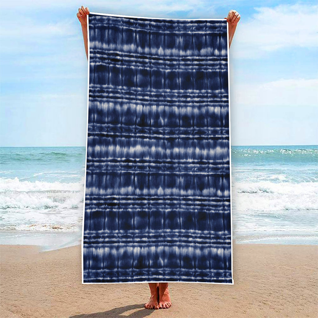 Indigo Dye Shibori Print Beach Towel