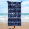 Indigo Dye Shibori Print Beach Towel