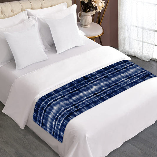 Indigo Dye Shibori Print Bed Runner