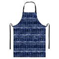 Indigo Dye Shibori Print Bib Apron With Pocket