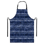 Indigo Dye Shibori Print Bib Apron With Pocket