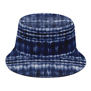 Indigo Dye Shibori Print Bucket Hat