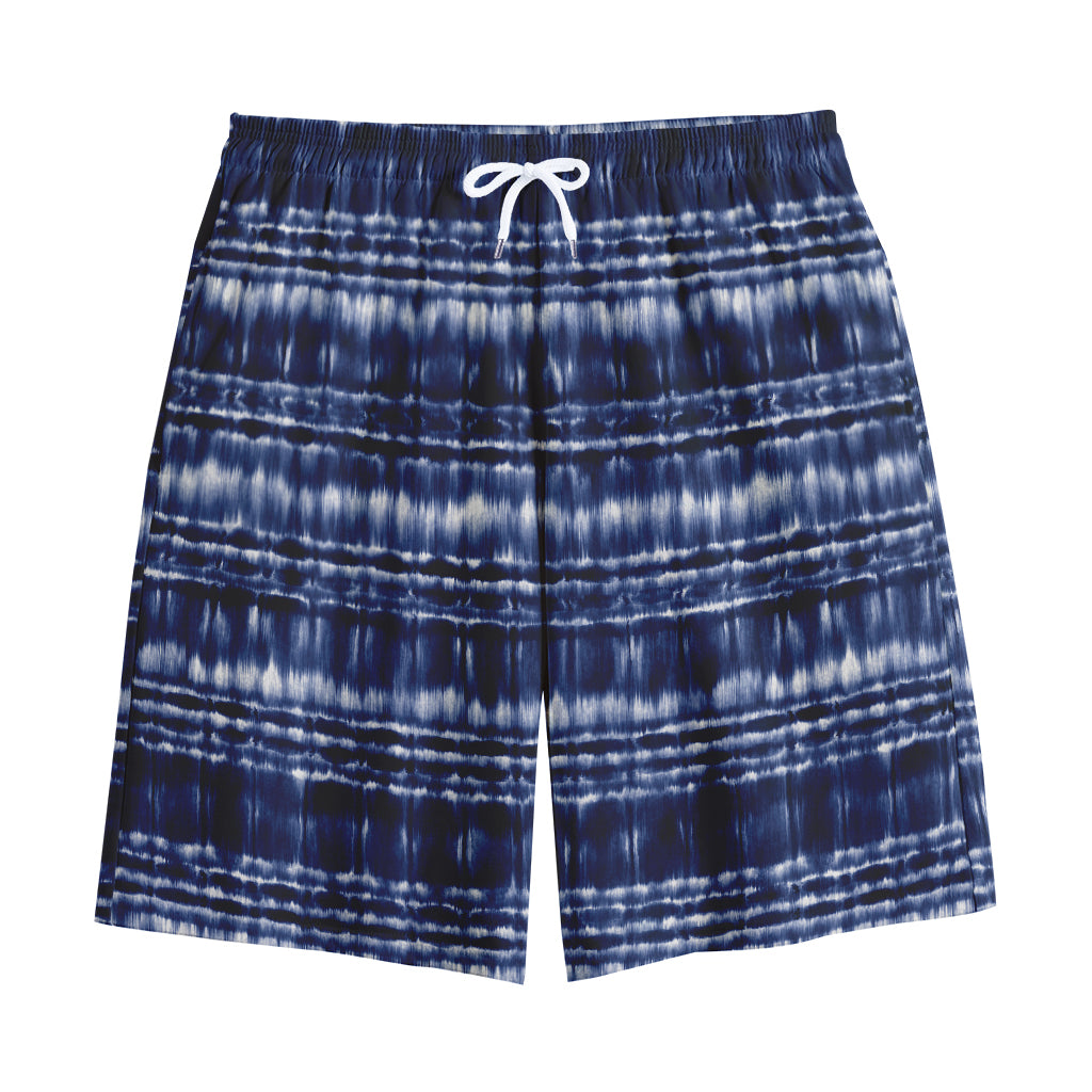 Indigo Dye Shibori Print Cotton Shorts