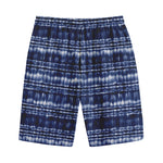 Indigo Dye Shibori Print Cotton Shorts