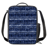 Indigo Dye Shibori Print Crossbody Lunch Bag