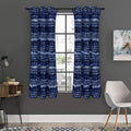 Indigo Dye Shibori Print Grommet Curtain Panels