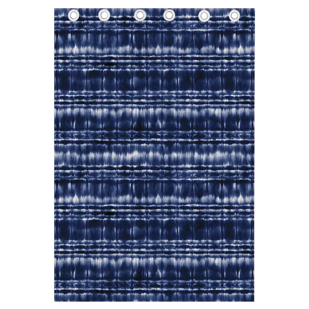 Indigo Dye Shibori Print Curtain