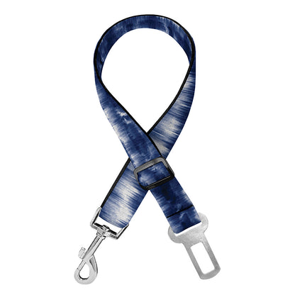 Indigo Dye Shibori Print Dog Seat Belt