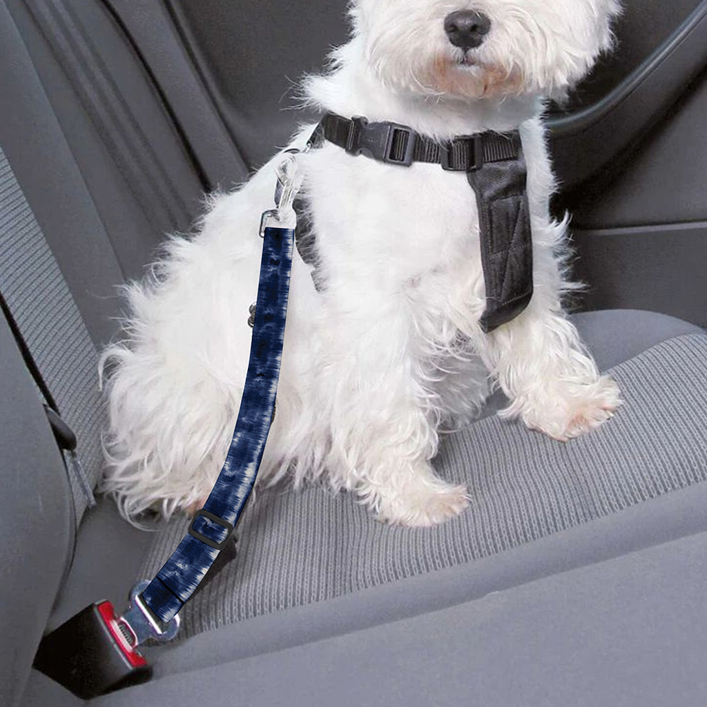 Indigo Dye Shibori Print Dog Seat Belt