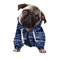 Indigo Dye Shibori Print Dog Zip Up Hoodie