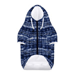 Indigo Dye Shibori Print Dog Zip Up Hoodie