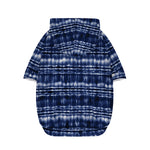 Indigo Dye Shibori Print Dog Zip Up Hoodie