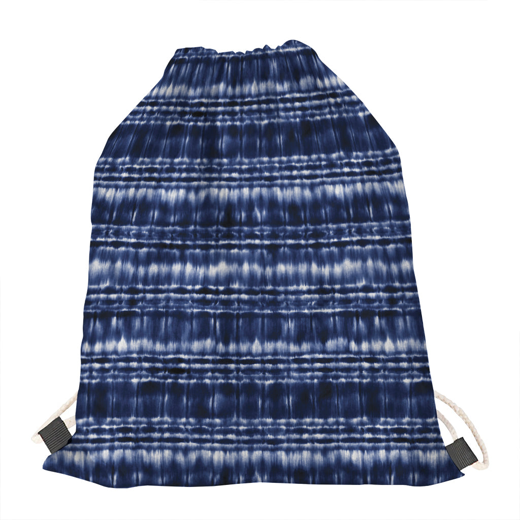 Indigo Dye Shibori Print Drawstring Bag