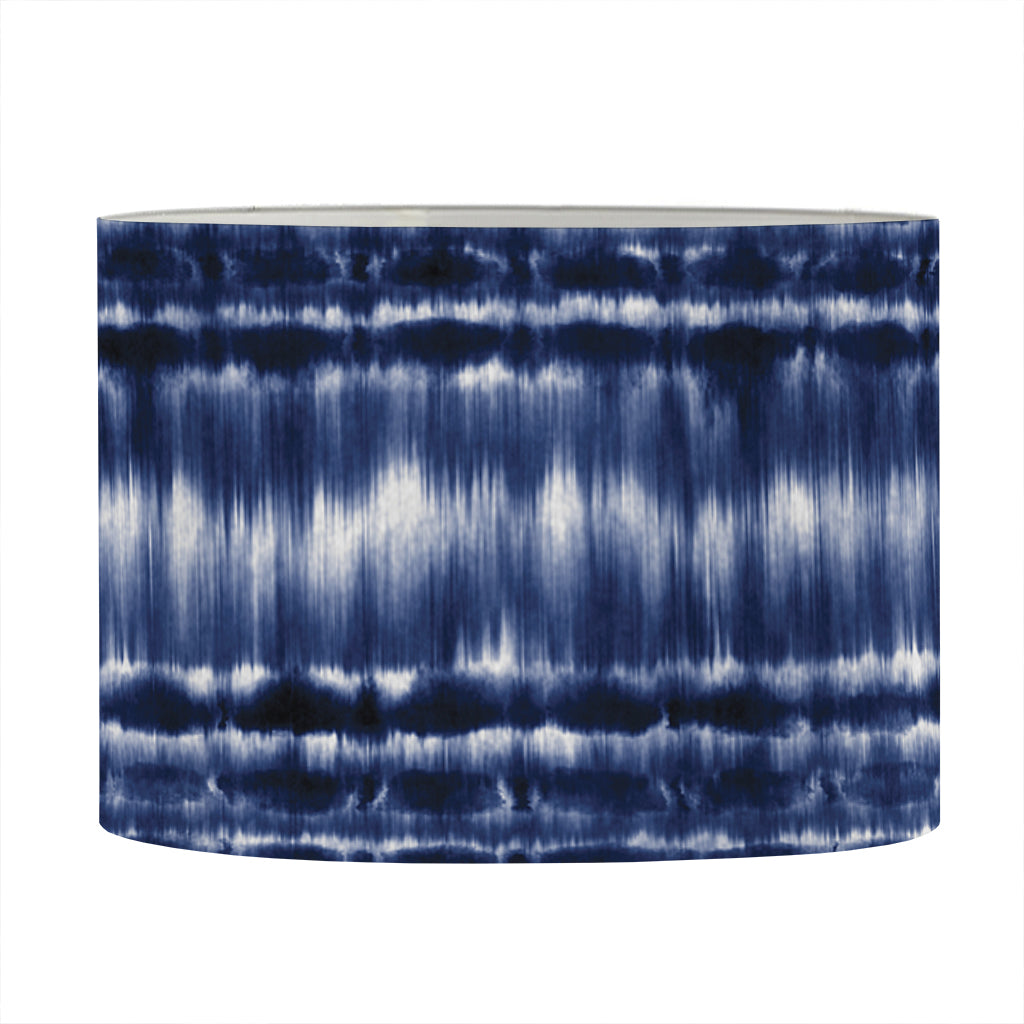 Indigo Dye Shibori Print Drum Lamp Shade