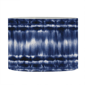 Indigo Dye Shibori Print Drum Lamp Shade