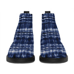 Indigo Dye Shibori Print Flat Ankle Boots