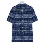 Indigo Dye Shibori Print Hawaiian Shirt