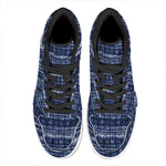 Indigo Dye Shibori Print High Top Leather Sneakers