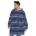 Indigo Dye Shibori Print Hoodie Blanket