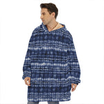 Indigo Dye Shibori Print Hoodie Blanket