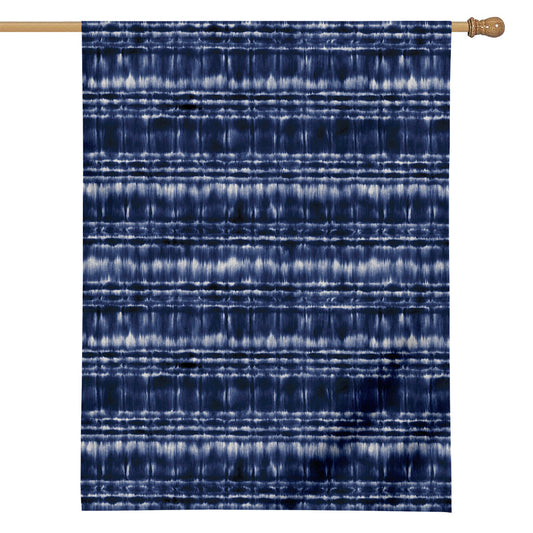 Indigo Dye Shibori Print House Flag