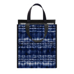 Indigo Dye Shibori Print Insulated Lunch Tote