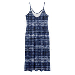 Indigo Dye Shibori Print Jersey Midi Cami Dress