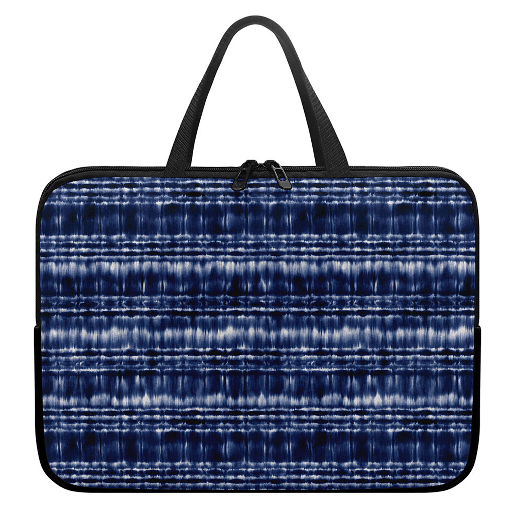 Indigo Dye Shibori Print Laptop Sleeve With Handle