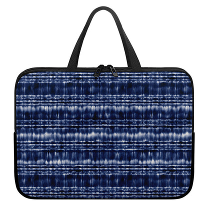 Indigo Dye Shibori Print Laptop Sleeve With Handle