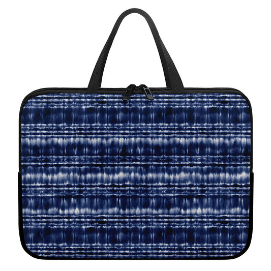 Indigo Dye Shibori Print Laptop Sleeve With Handle