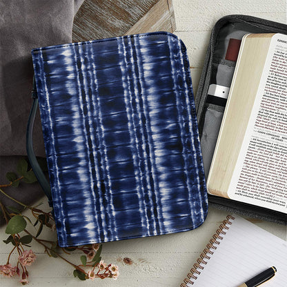 Indigo Dye Shibori Print Leather Bible Cover