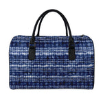 Indigo Dye Shibori Print Leather Duffle Bag